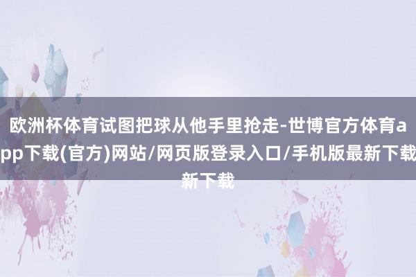 欧洲杯体育试图把球从他手里抢走-世博官方体育app下载(官方)网站/网页版登录入口/手机版最新下载