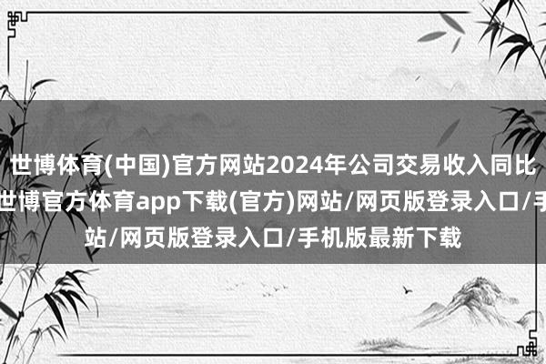 世博体育(中国)官方网站2024年公司交易收入同比下落27.39%-世博官方体育app下载(官方)网站/网页版登录入口/手机版最新下载