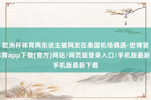 欧洲杯体育两东谈主被网友在泰国机场偶遇-世博官方体育app下载(官方)网站/网页版登录入口/手机版最新下载