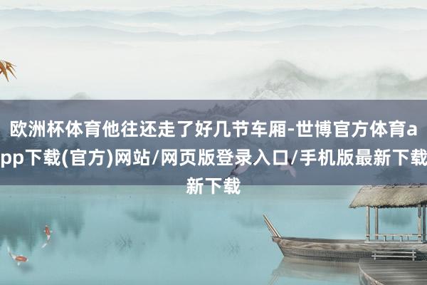 欧洲杯体育他往还走了好几节车厢-世博官方体育app下载(官方)网站/网页版登录入口/手机版最新下载