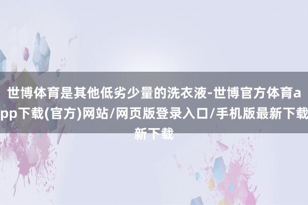 世博体育是其他低劣少量的洗衣液-世博官方体育app下载(官方)网站/网页版登录入口/手机版最新下载