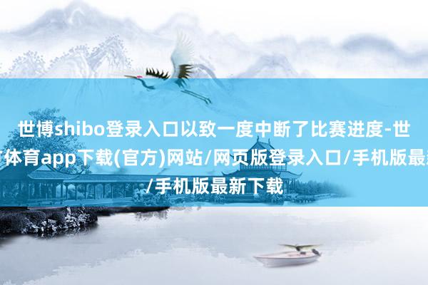 世博shibo登录入口以致一度中断了比赛进度-世博官方体育app下载(官方)网站/网页版登录入口/手机版最新下载