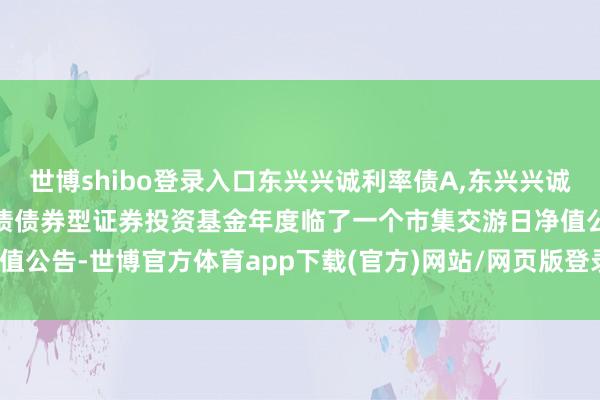 世博shibo登录入口东兴兴诚利率债A,东兴兴诚利率债C: 东兴兴诚利率债债券型证券投资基金年度临了一个市集交游日净值公告-世博官方体育app下载(官方)网站/网页版登录入口/手机版最新下载